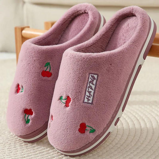 Autumn and Winter Pure Cotton Slippers Indoor Non-slip Soft-soled Shoes Warm Simple Plush Cotton Shoes