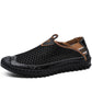 Large Size Handmade Leather Shoes New Breathable Mesh Shoes Hole Shoes Summer Shoes 38-47