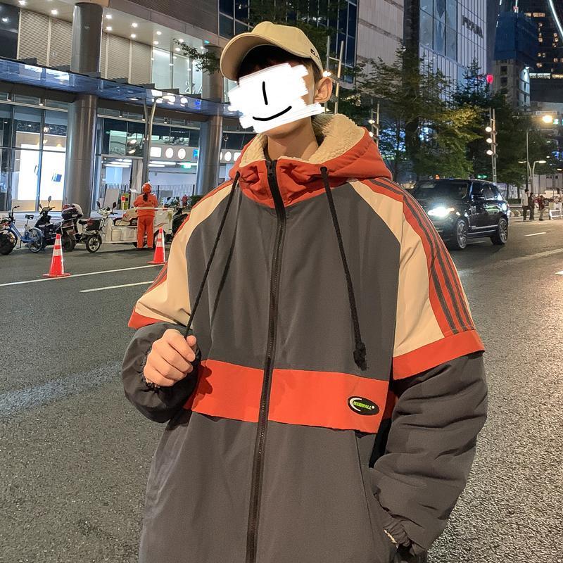 Two-sided Wearable Jacket Cotton Jacket Men's Winter Lamb Wool Cotton-padded Jacket Plus Velvet Thick Padded Jacket Tide Brand