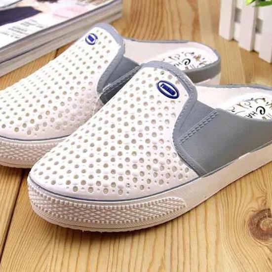 Men's Hollow-carved Design Thick Sole Slippers Large Size Indoor Breathable Outdoor Wear Non-Slip Beach Slippers