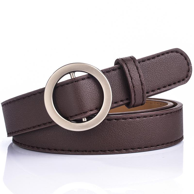 Round Alloy Belt with Black Simple and Easy To Match with Dirt-resistant and Wear-resistant Thin Belt
