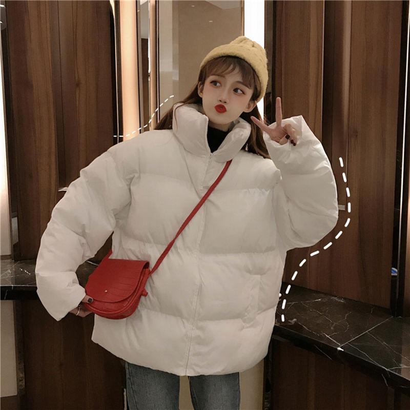 Women's Short Down Jacket Colorful Bright Surface Loose Padded Bread Jacket Cotton Jacket