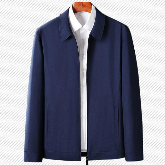 Middle-aged and Elderly Fall/winter Coat Loose Lapel Jacket Middle-aged Pure Color Casual Top