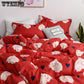 4 Pcs Bedding Set Lavender Printed Bed Sheet Bed Cover Home Textile Bedclothes