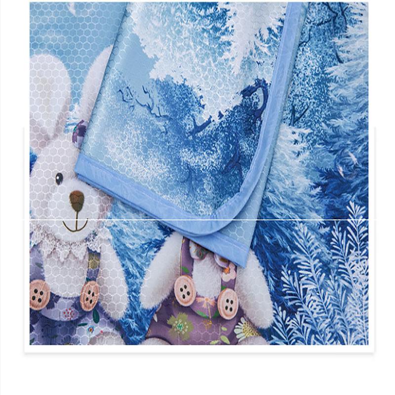 A Pair of Ice Silk Pillowcases Simple Patterned Style Summer Cute Tencel Cool Pillow Core Set Can Be Washed