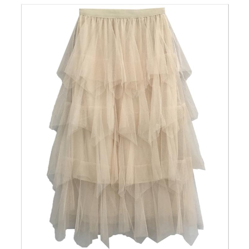Veil Skirt Women Plus Size Elastic Waist  Fairy Skirt Summer Ruffled Sandy Beach Vacation Daily