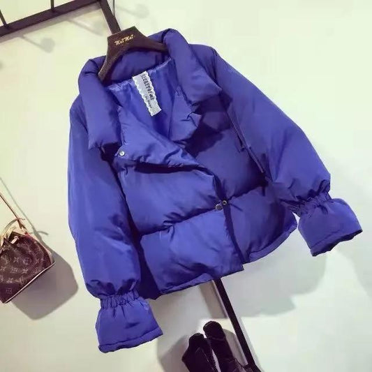 Harajuku Style Short Cotton-padded Jacket Korean Version of Small Cotton-padded Jacket Thick Bread Clothing Fashion Jacket Female Students