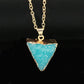 Natural Resin Crystal Stone Necklace Jewelry Fashion Geometric Gemstone Clavicle Chain