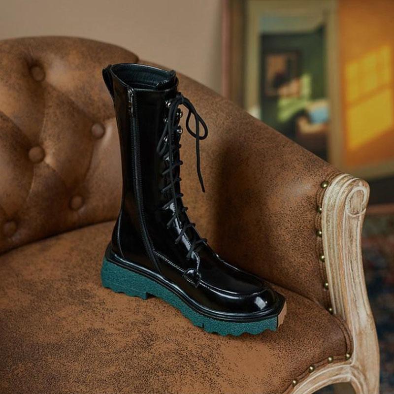 Boots Woman Martin Boots Thin Section Thick-soled Women's Boots Were Thin In The Tube Knight Boots Single Boots Leather Boots