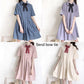 Colorful Cute Sweet Girl Bow Ruffle College Style Age Reduction Looser  Short Sleeve Dress