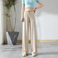 Women's Spring and Summer Ice Silk Wide-leg Trousers Fall Feeling Mopping High-waisted Trousers Slim Casual Trousers Student Straight Trousers
