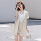 Suit Shorts Suit Female Summer Professional Suit Three-piece Short-sleeved Suit Jacket + Loose Shorts + Lined Casual Professional Suit