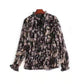 Long Sleeve Chiffon Shirt Women's Floral Loose Top Thin Lace Bottoming Shirt Tops Casual Breathable Fabric