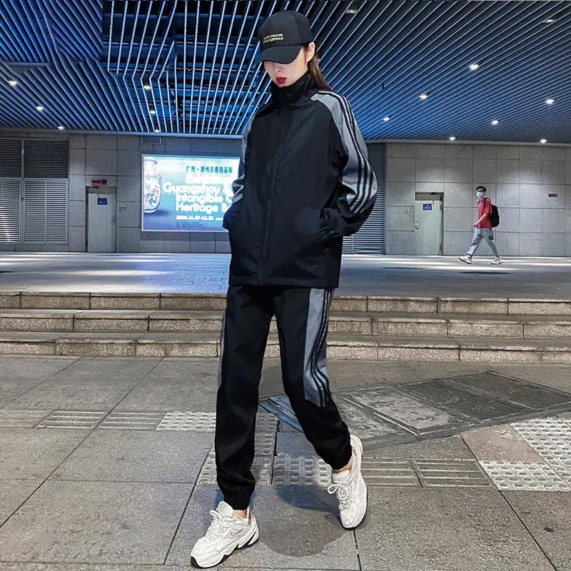 Casual Sportswear Suit Couple Gym Fitness Suit Female Autumn and Winter Loose Tooling Two-piece Yoga Suit Ladies Casual Sets