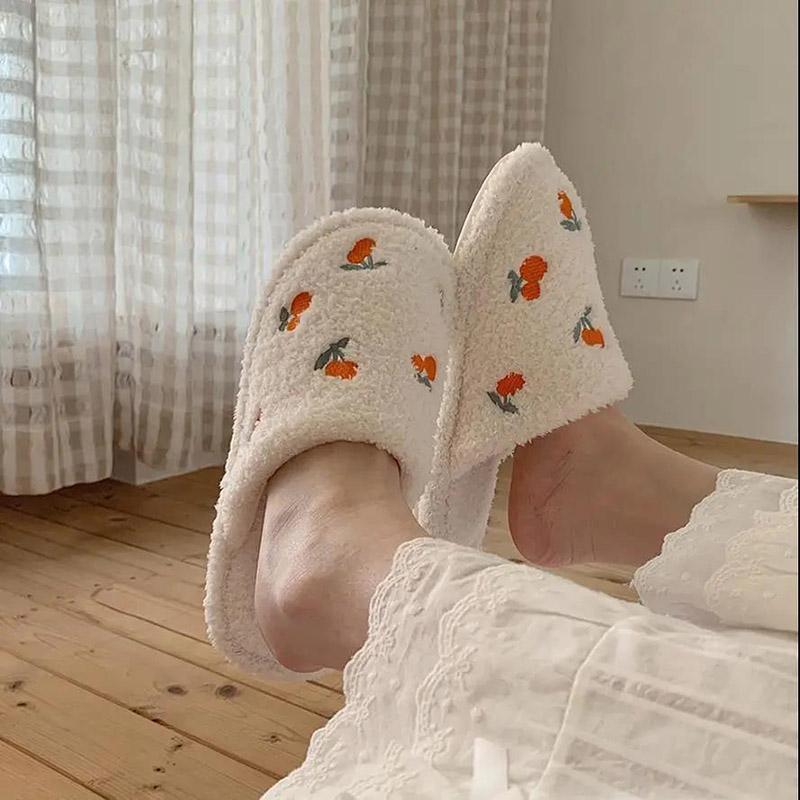 Ladies Pure Cotton Slippers Indoor Non-slip Slippers Soft Bottom Household Casual Slippers Keep Warm in Autumn and Winter
