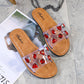 Slippers for Women's Outer Wear Summer Gemstone Decoration Non-slip Soft-soled Sandals Women's Flat Sandals Flat Shoes for Indoor and Outdoor Wear
