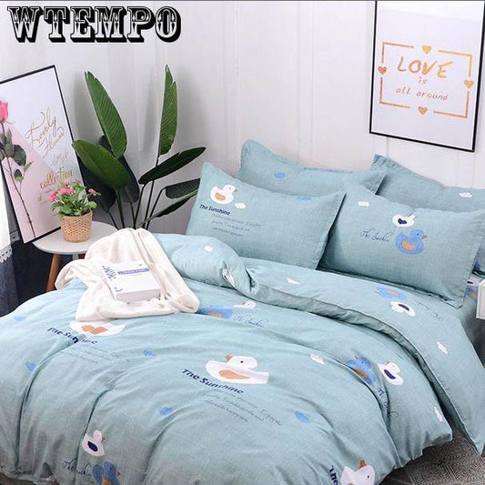 Home Textile Bedding Sets Duvet Cover Bed Sheet Pillow 4pcs Warm