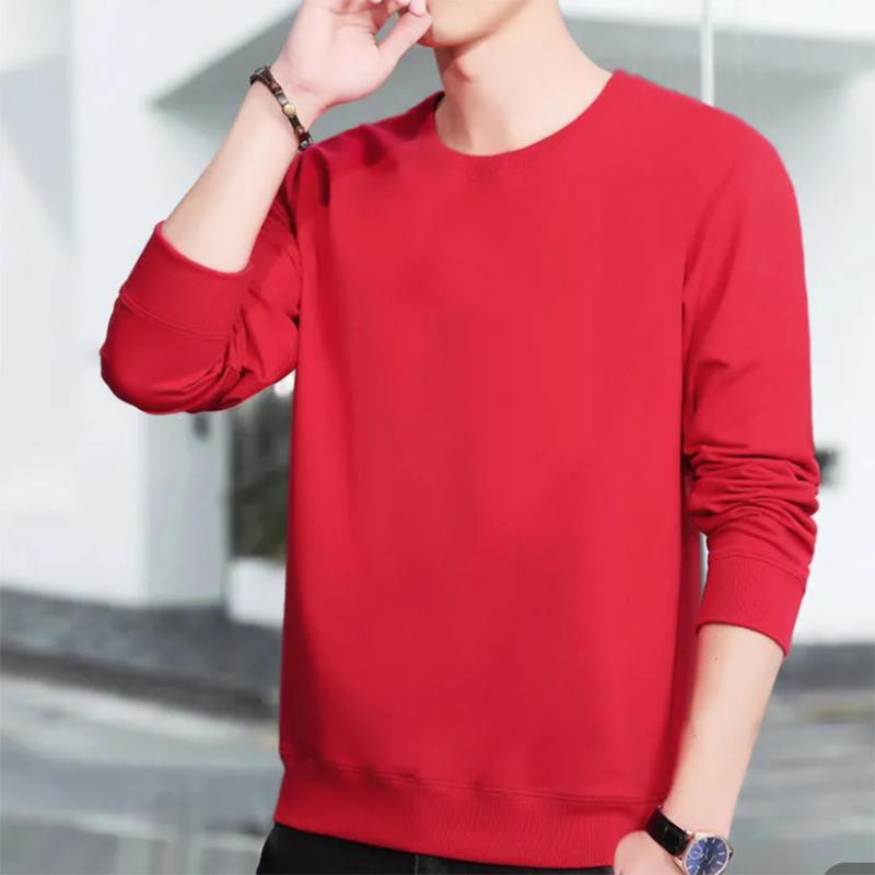 Sweater All-match Solid Color Sweater Men Loose Long-sleeved Sweater Autumn Couple Sweater Pullover Bottoming Sweater Plus Velvet