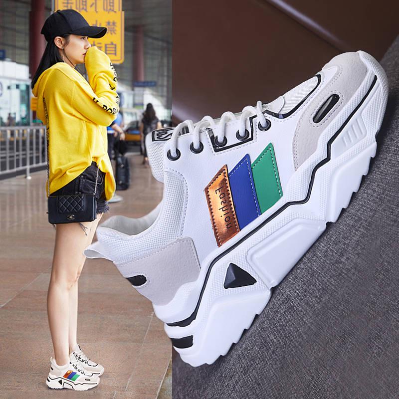 Women's Platform Sneakers Women Shoe Lace Up Shoes 5cm High Heel Women Sneakers Trainers Dad Shoes