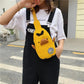 Cute Unisex Children Canvas Sling Bag Outdoor Travel Boy Girl Shoulder Bag Home Supplies Crossbody Chest Bag for Gift