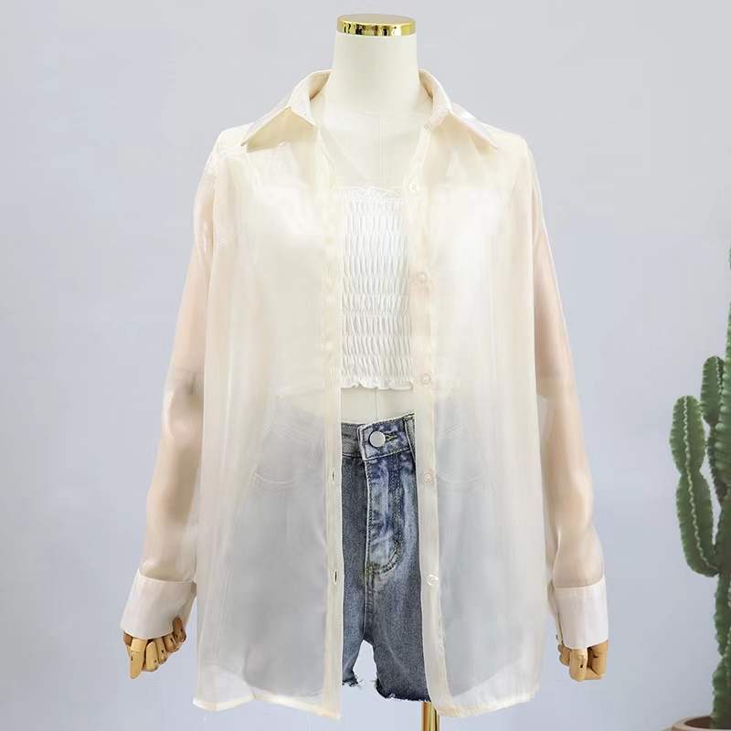 Sun Protection Loose Cardigan Streamer Long Sleeve Shirt Women's Tops Long Sleeve Thin Coat