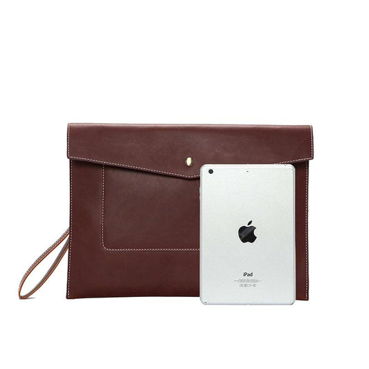 Business Briefcase Men PU Leather Zipper Snap Waterproof Handbag Clutch Bags Travel Messenger Bag