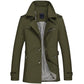 Fashion Trench Coat for Men Spring Autumn Casual Solid Cotton Plus Size Jackets Zipper Button Design Male Casual Jacket and Coat