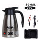 12V/24V 800ml Car Stainless Steel Electric Heating Kettle Set Temperature Insulation Pot Coffee Tea Water Heating Pot