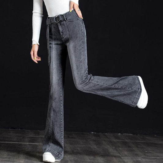 Women's Jeans Spring and Autumn Models Straight Wide-leg Pants Flared Pants Women's High-waist Drape Trousers Micro Trousers