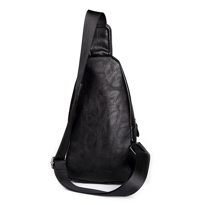 Casual Shoulder Bag Men Horse Leather Large Capacity Chest Bag Outdoor Riding Sports Messenger Bag