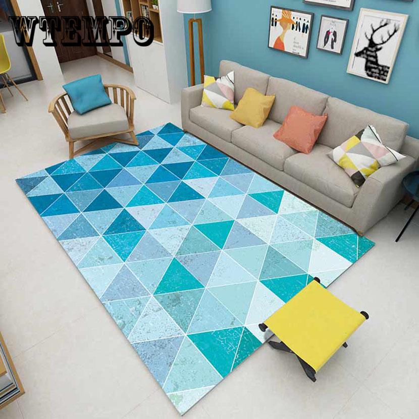 Nordic Geometric Carpet For Living Room Doormat  Non-slip Water Absorption Area Rug