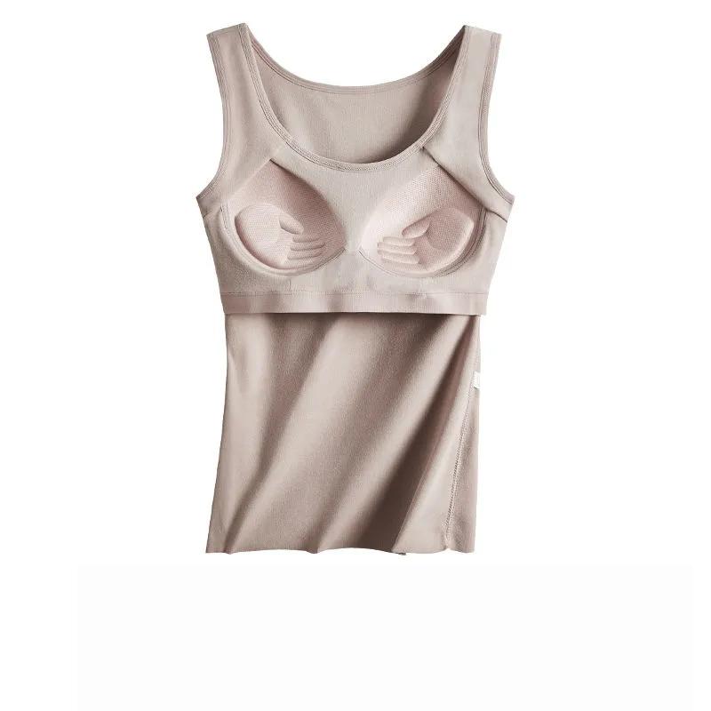 Winter Underwear Women Thermal Body Tops Vest with Padded Slim Sleeveless Crew Neck Wool Thermals Sexy Warm Clothes