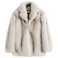 Faux Fox Fur Mid-length Men's Jacket Fashion Trend Plus Cotton Thick Fur Coat Trend