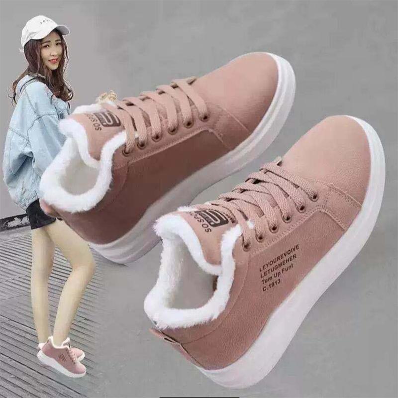 Cotton Shoes Women Plus Cashmere Sports Winter Korean Students Warm Big Cotton All-match Board Shoes Casual Winter Shoes