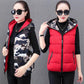 Reversible Hooded Cotton Vest Women's Short Plus Size Thick Winter Waistcoat Vest Jacket
