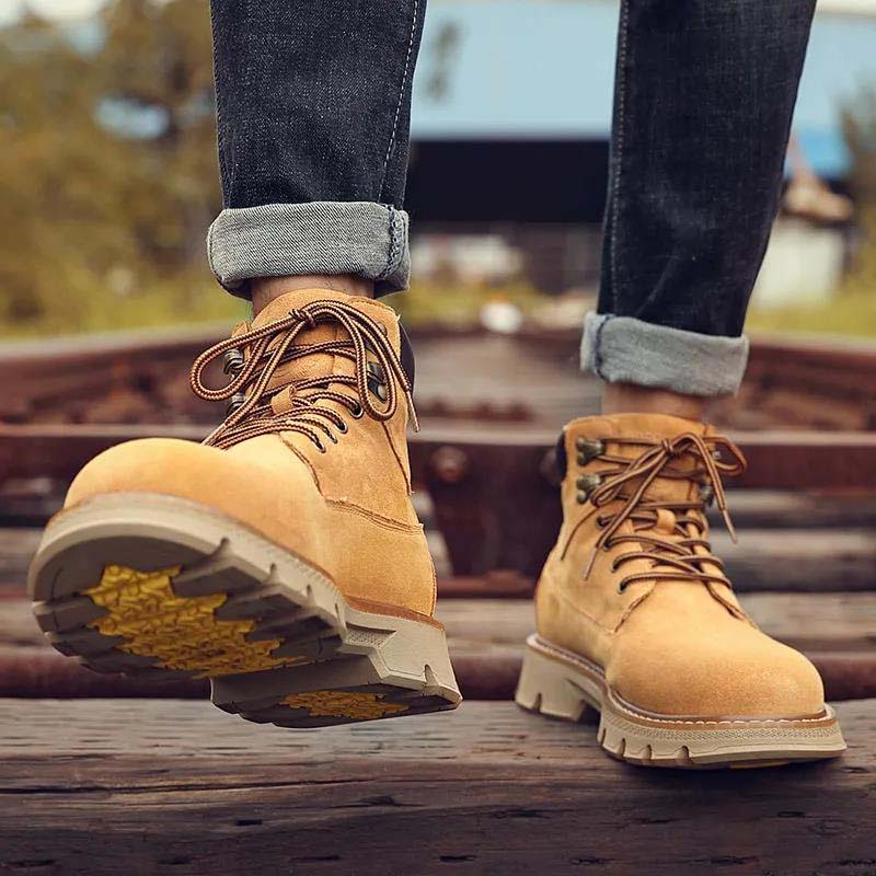 Winter Martin Boots Men Plus Velvet Warm Cotton Shoes 2021 New Yellow Martin Boots Men's Snow Boots