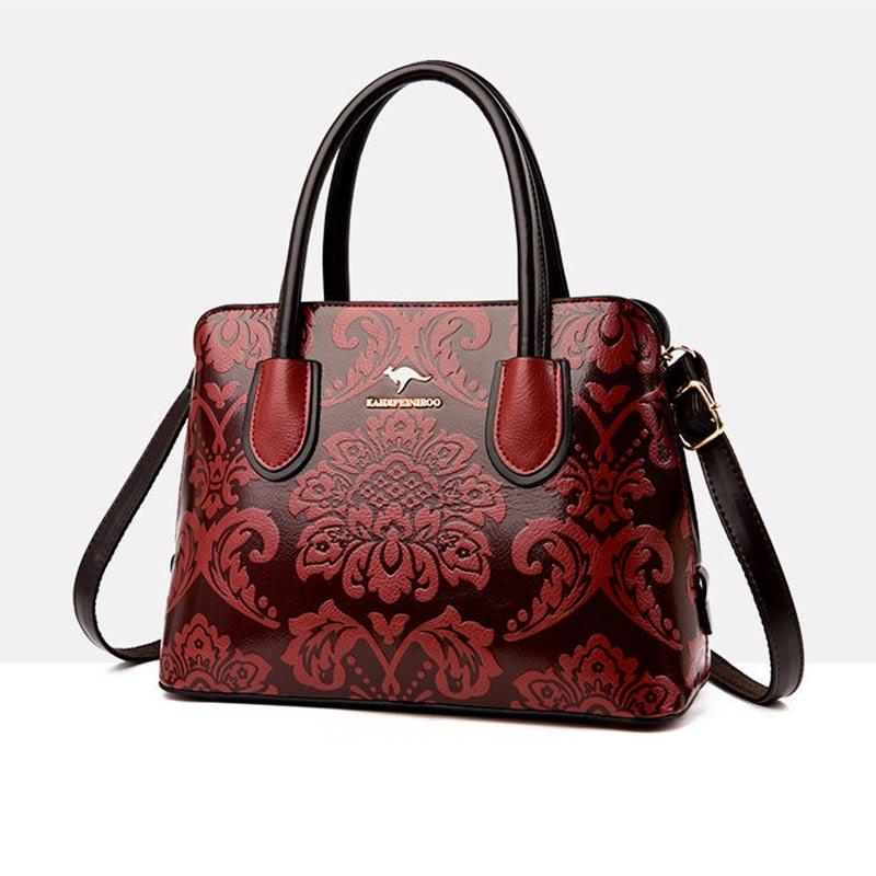 Elegant Ladies Bag Shoulder Messenger Bag Fashion Large Capacity Handheld Leather Texture Shopping Bag