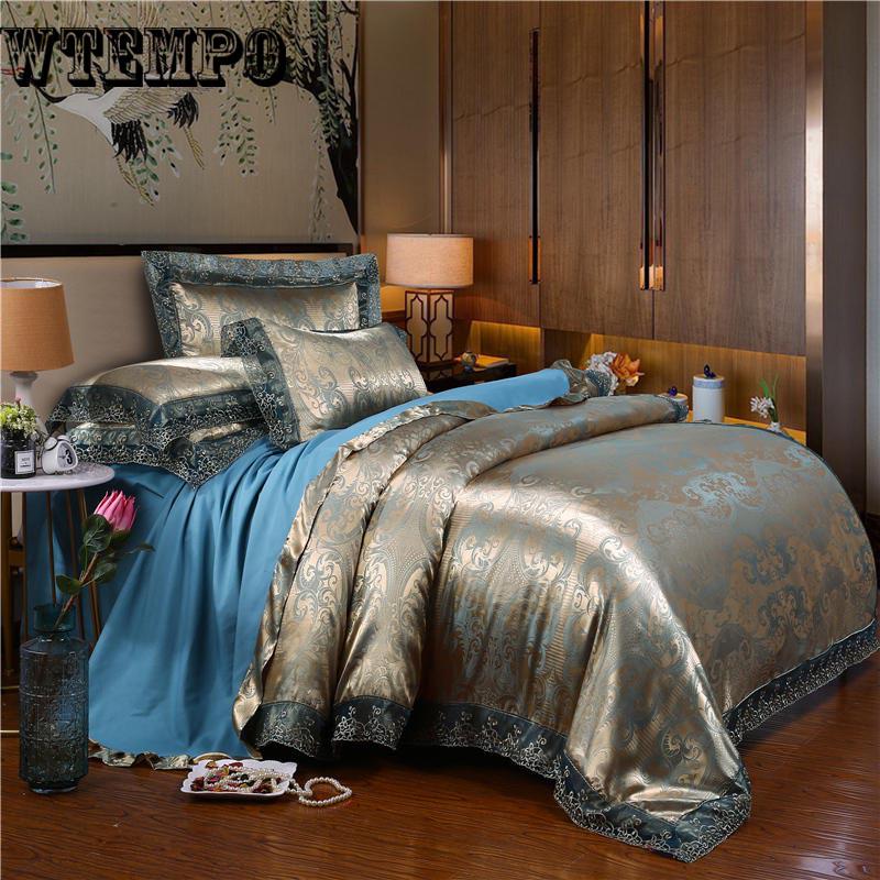 Luxury Cotton Jacquard Bedding Set Bed Cover Egyptian Cotton Bedsheet Duvet Cover Bed Set