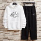 Sports Two-piece Loose Spring and Autumn Explosion Style Hooded Sweater Men's Suit Casual Trousers Trendy and Handsome Set