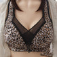 Large Size Thin Bra Without Steel Ring Sexy Leopard Print Gathered Tube Top Anti-glare Underwear Thin Breathable Large Size Underwear