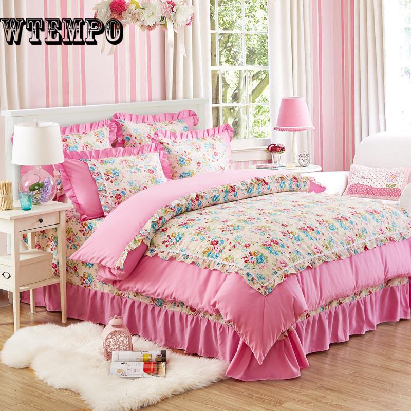 Bedding Set Girls Bedding Set lace Bed set Duvet Cover Bed Skirt or fitted sheet bedclothes