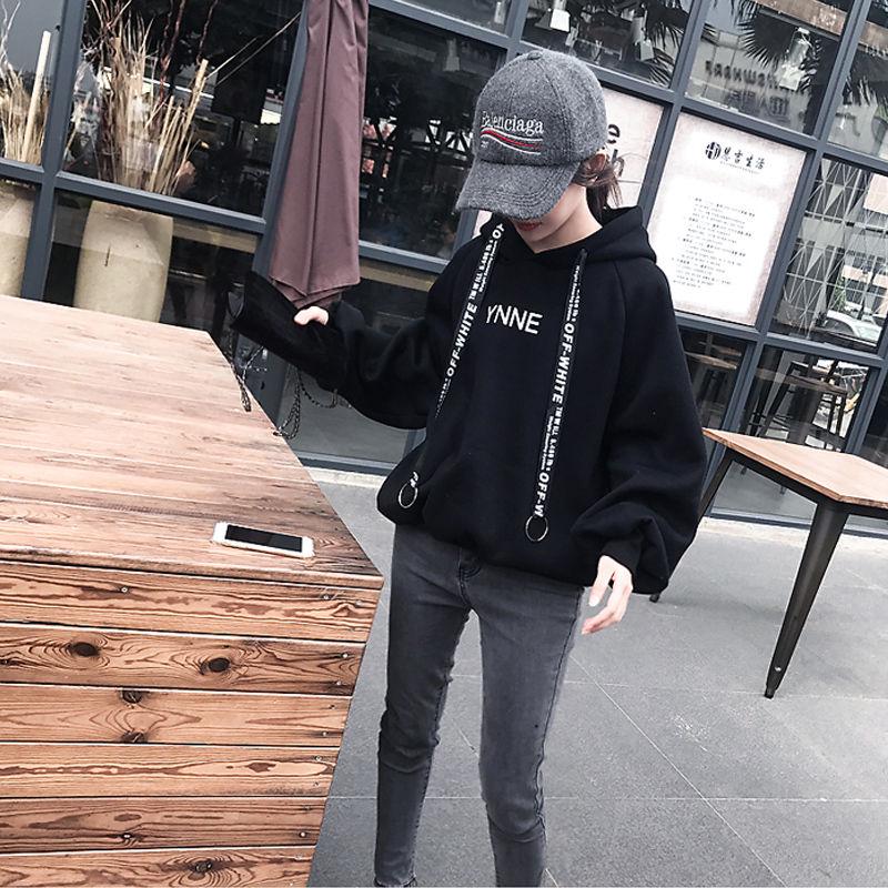 Warm hooded tops autumn and winter sweater cotton women's sweatshirt wild large size long sleeve