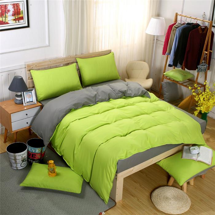Luxury Solid Color Bed Linens Set Red Microfiber Bed Set Bedclothes Comforter