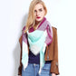 Plaid Triangle Scarves for Women Head Scarf Wraps Red and Blue Bandanas Ponchos Shawls Womens Cashmere Scarves Thicken Warm Fashion Shawls