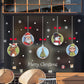 Double-sided Christmas watercolor hanging window display store glass door wall stickers crystal