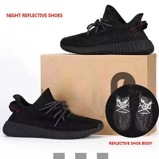 Couples Sports Running Shoes Casual Shoes Men's Coconut Shoes Mesh Shoes Flying Knitted Shoes Personalized Luminous Shoes