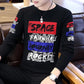 Sweater Men's Autumn and Winter Men's Round Neck Sweater 2019 Printed Clothing Bottoming Sweater
