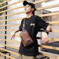 Casual Chest Bag Men Coffee Large Capacity Multi-pocket Shoulder Bag Outdoor Sports Pockets