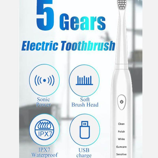 Oral Cleaning Products Rechargeable Electric Toothbrush Soft Bristles Ultrasonic Vibration To Remove Yellow Waterproof Teeth Cleaning Artifact