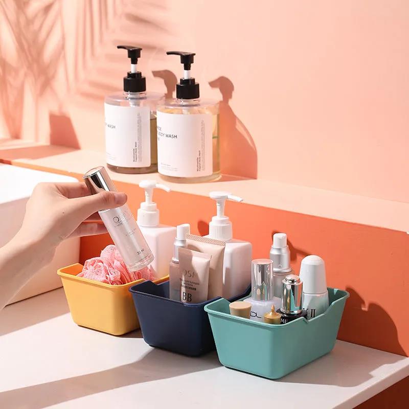 Desktop Sundries Storage Box Frosted Small Box Plastic Dust-proof Household Finishing Cosmetics Snack Storage Storage Box